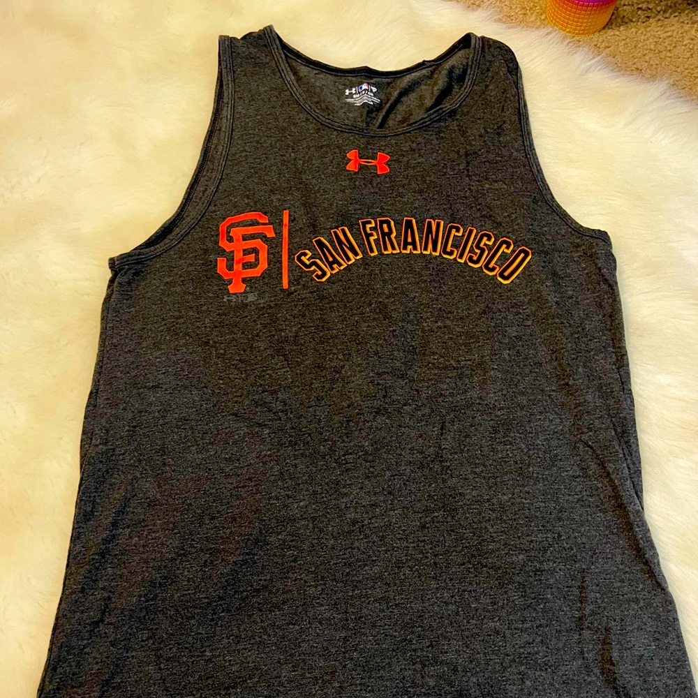 Gray under armor, San Francisco Giants muscle tank, size small 0163